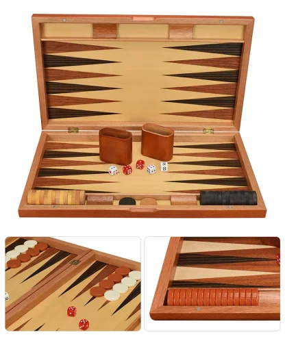 Foldable Wooden Backgammon Board - Image 3