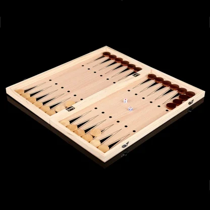 Portable Wooden Backgammon Board