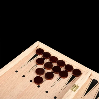 Portable Wooden Backgammon Board - Image 4
