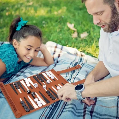 Roll Up Portable Backgammon Board - Image 2