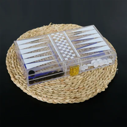 Transparent White Backgammon Board - Image 6