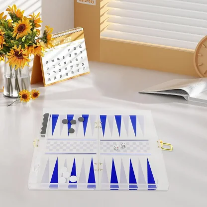 Transparent White Backgammon Board - Image 3