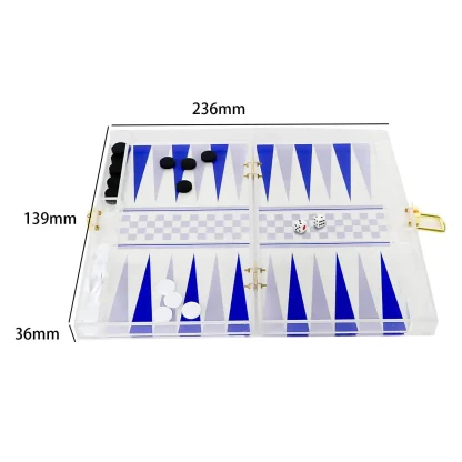 Transparent White Backgammon Board - Image 7