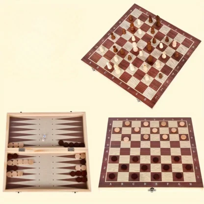 3-in-1 Foldable Backgammon Boards